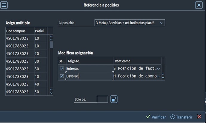 Referencia a pedidos