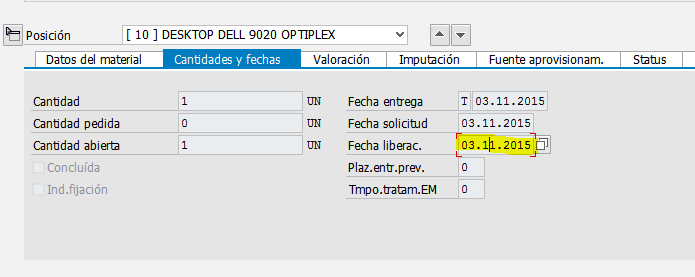 Fecha de liberación Solicitud de Pedido - Consultas SAP 